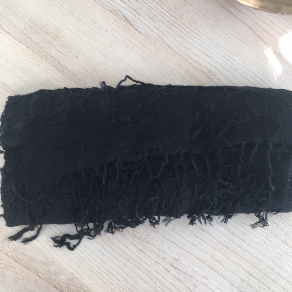Black extra wide scarf